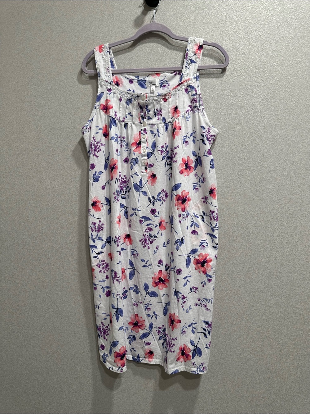 Aria Collection large floral cotton nightgown